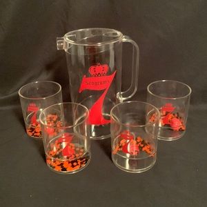Vintage Seagrams 7 Halloween themed Drinkware Set